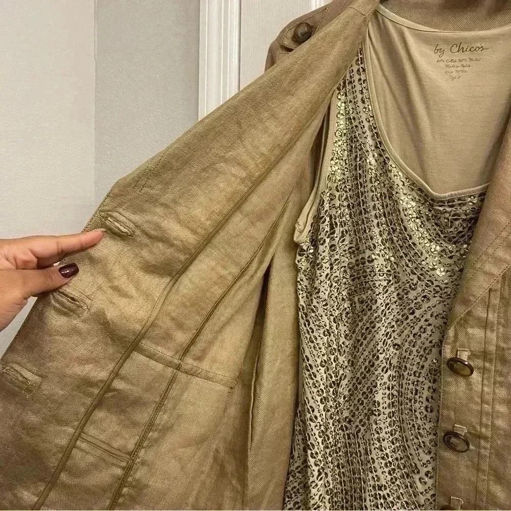 Gold Shimmer Jacket and Tank Top by Chico’s - Picture 8 of 11